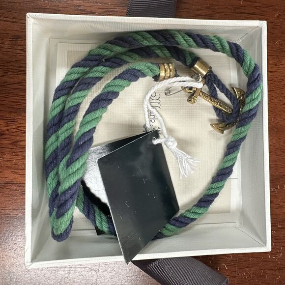 Mark & Graham Kiel James Patrick Green & Navy Nautical Cord Bracelet -New w/ Box - Picture 2 of 11